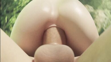 Tight Virgin Booty Slammed and Claimed by a Monstrous Creature's Tail in '2B Anal (Behind) - Yeero'