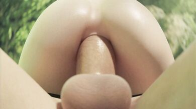 Tight Virgin Booty Slammed and Claimed by a Monstrous Creature's Tail in '2B Anal (Behind) - Yeero'