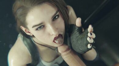 Jill Valentine's Sexy Jill Off with a Cock Ring and Bulging Senpai