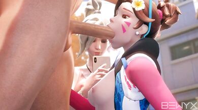 Major Overwatch Orgasm with D.Va and Mercy: Bewyx's Big Bang Theory