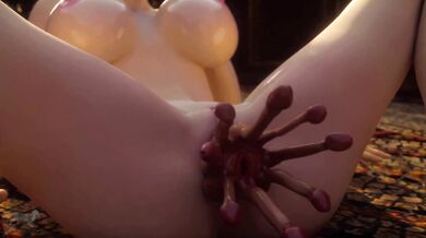 Gigantic Dildo-Shaped Creature Ravishes Gorgeous Half-Human, Half-Elf Chick with Enormous Boobs and Tiny Brain