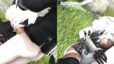 [Kushishekku] 2B Succ (Split Screen) could be rewritten as Kushishekku 2B Succ's Split Screen Orgy.