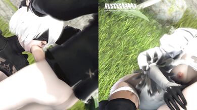 [Kushishekku] 2B Succ (Split Screen) could be rewritten as Kushishekku 2B Succ's Split Screen Orgy.
