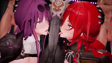 Kafka and Himeko's Erotic Encounter in MMD