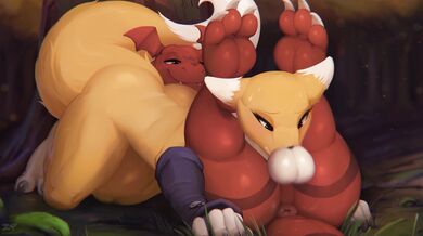 Slutty Renamon Sucks Cock till the Semen Spurts in Her Throat - Hardcore Hentai Anime Action!