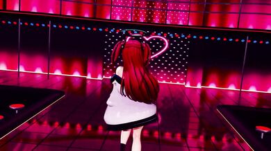 Hayase Yuuka's Blue Archive with Half Nude Dance and No Bra, Queencard Hentai MMD 3D, Red Hair