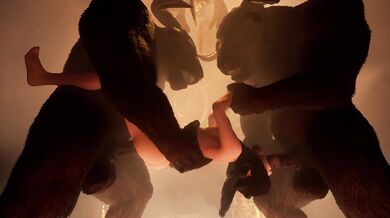 Elf Wife Gets Banged by Two Horny Minotaurs in the Wild