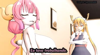 Título do vídeo de hentai: Tohru se prostitui a uma sala cheia de homens - versão em português brasileiro