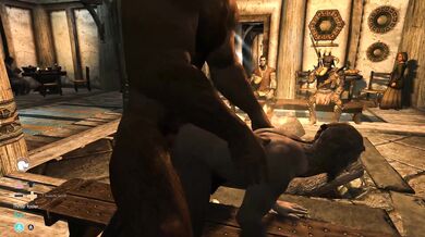A giantess' vagina is violated by multiple men in Skyrim - The Reckoning of the Giants.