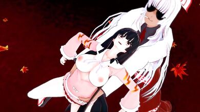 Innocent Kaguya Houraisan and Naughty Fujiwara no Mokou's Sensual Love-Making [Punyuz/Inksaw114]