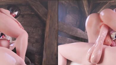 Two Boobies, Two Penises, Double the Fun! Split-Screen Action!