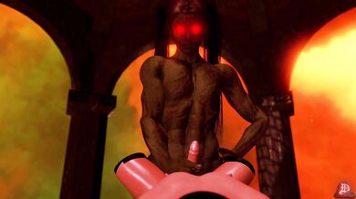 Torso Sex Doll Gets Feminized by a Giant Dildo Golem