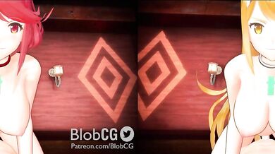 The Steamy Threesome of Pyra, Mythra and Pneuma's Blob Orgy