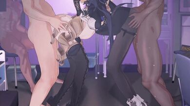 Twin Tail Step Siblings Futanari Impact: Clorinde & Navia's Lesbian Dating Sexcapades