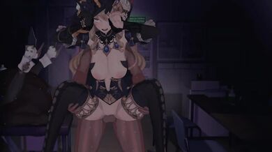 Twin Tail Step Siblings Futanari Impact: Clorinde & Navia's Lesbian Dating Sexcapades