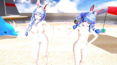 Watch as Pekora pisses on her mother while they dance together in a heart-shaped pool!