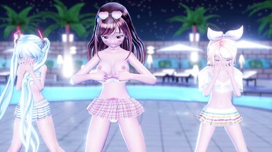 Miku, Rin and Ai - a strip dance for normal people!