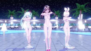 Miku, Rin and Ai - a strip dance for normal people!