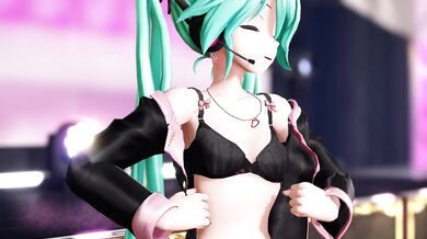 Miku Hatsune in a Sweet Devil's Sexy Lingerie, Pleasing Her Master and His Friends in an Uncensored Hentai Video!
