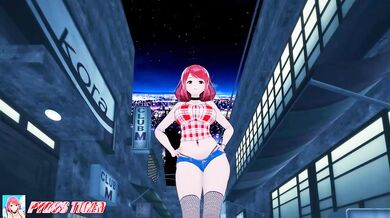 Shaved Cunt Exposed as Pyra Gyrates in Dark Alley