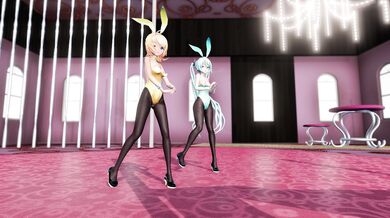 Miku and Rin in a bunny style, diff pink ver [Uncensored].