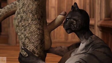 Small Bi-Anthro Gets Banged By Tall Yaoi Lover