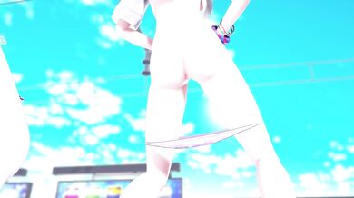 Gigantic Holo Pussy Spreads Uncensored on Live Stage!