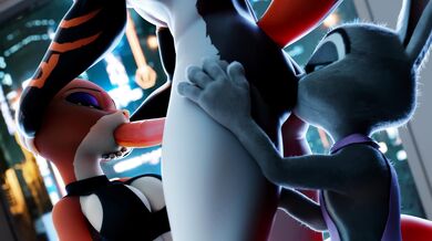 Rewritten as: "The Kinky Bunny and Otter Sandwich... With Clothing!?"