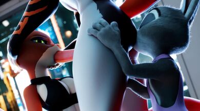 Rewritten as: "The Kinky Bunny and Otter Sandwich... With Clothing!?"