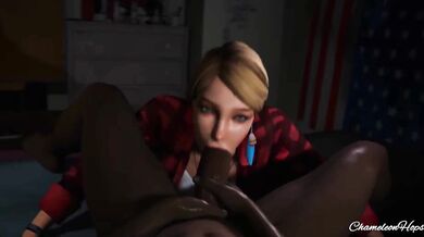 Blacked Rachel Gobbling Massive Cock