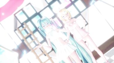 'Miku and Rin's Passionate Love-Making Session Ends in a Lap Dance and Tongue Kiss, All in Normal Mode [Uncensored]'
