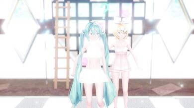 'Miku and Rin's Passionate Love-Making Session Ends in a Lap Dance and Tongue Kiss, All in Normal Mode [Uncensored]'