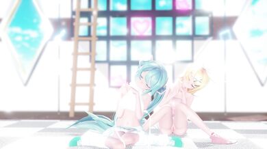 'Miku and Rin's Passionate Love-Making Session Ends in a Lap Dance and Tongue Kiss, All in Normal Mode [Uncensored]'