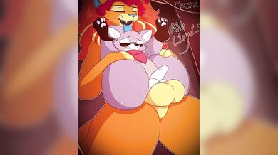 The lustful lion fucks the horny slut.