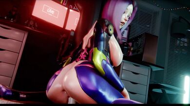 Deepthroating D.Va's Pussy with a Giant Dildo [Ultra HD]