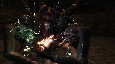 Two Nasty Worms Shagging Alexstrasza in Skyrim