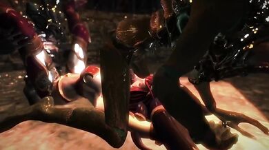 Two Nasty Worms Shagging Alexstrasza in Skyrim