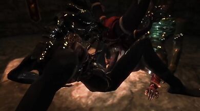 Two Nasty Worms Shagging Alexstrasza in Skyrim