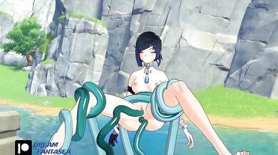 Tentacle Monster Fucks Innocent Schoolgirl in 'Genshin Yelan'