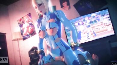 Sexy Space Bounty Hunter Samus Aran Gets Gangbanged in Zero-Gravity PMV!