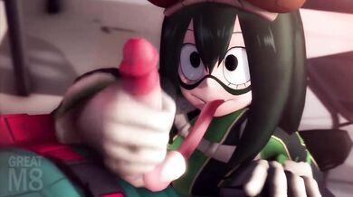 Slippery Tsuyu: Asui's Messy Threesome with Harajuku Girls