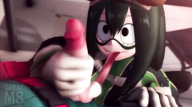 Slippery Tsuyu: Asui's Messy Threesome with Harajuku Girls