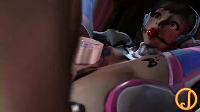 Sexy Cyber-Queen D.Va Tied Up and Pounded by Her Overwatch Crew in 'Jeixxisfm' Bondage Porn