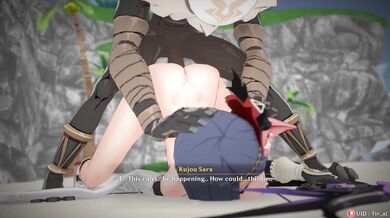 Kujou Sara's Wet Pussy Gets Ravaged by Hilichurl's Huge Cock