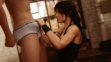 Cumming Hard with Lara Croft's Titties and Ass