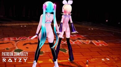 Twin Temptresses Rin and Miku: A Halloween Heist of Horny Delights
