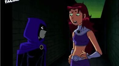 - Starfire and Raven's Cartoonish Cumshots