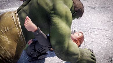 Hulking Black Widow's Hot Foursome in Ultra HD!