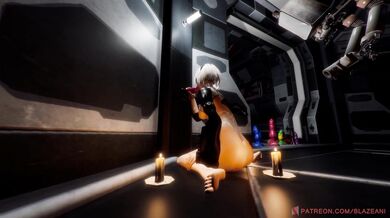 2B's Deep Throat Dildo Action Caught on Camera