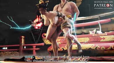 Battle of the Elemental Master Benders: Azula vs. Aang from Avatar